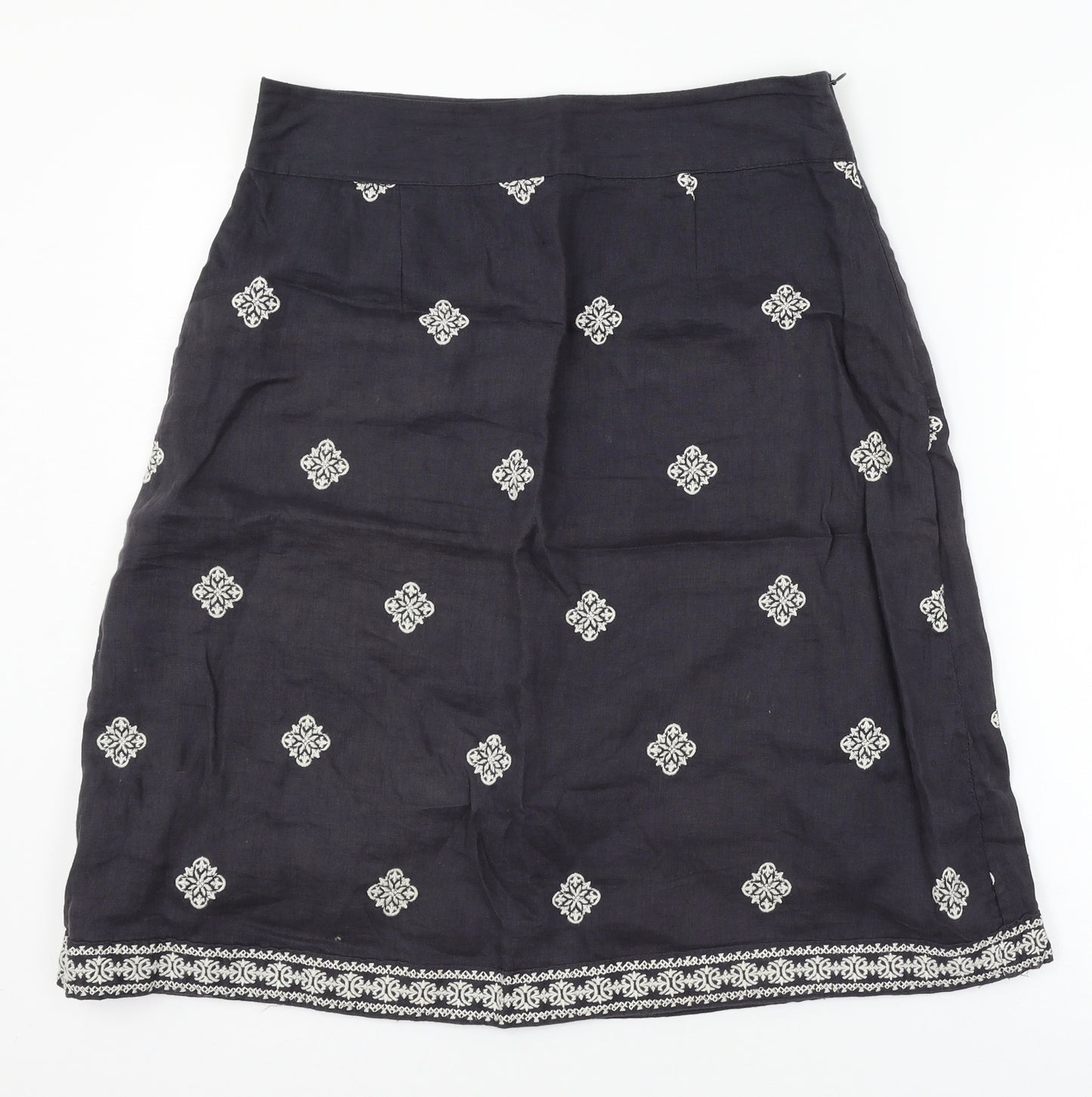 Fat Face Womens Blue Geometric  A-Line Skirt Size 10