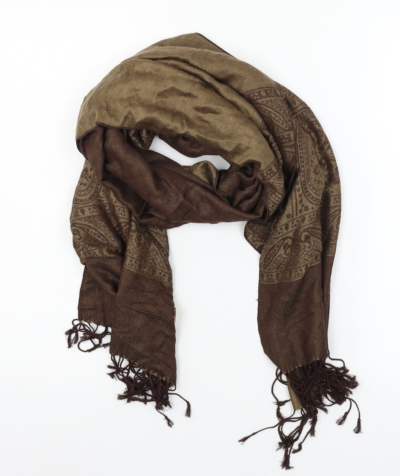 PASHMINA Womens Brown Geometric   Scarf