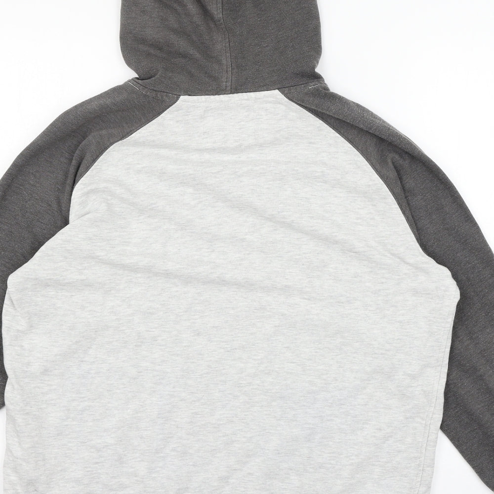 JACK & JONES Mens Grey  Jersey Pullover Hoodie Size L