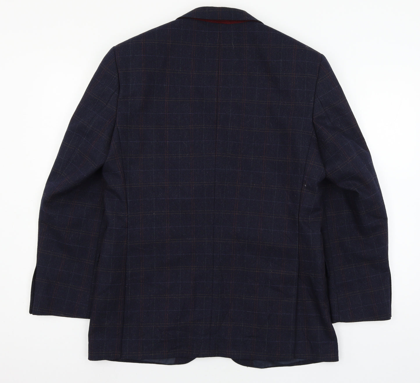 Aston & Gunn Mens Blue Plaid  Jacket Suit Jacket Size M