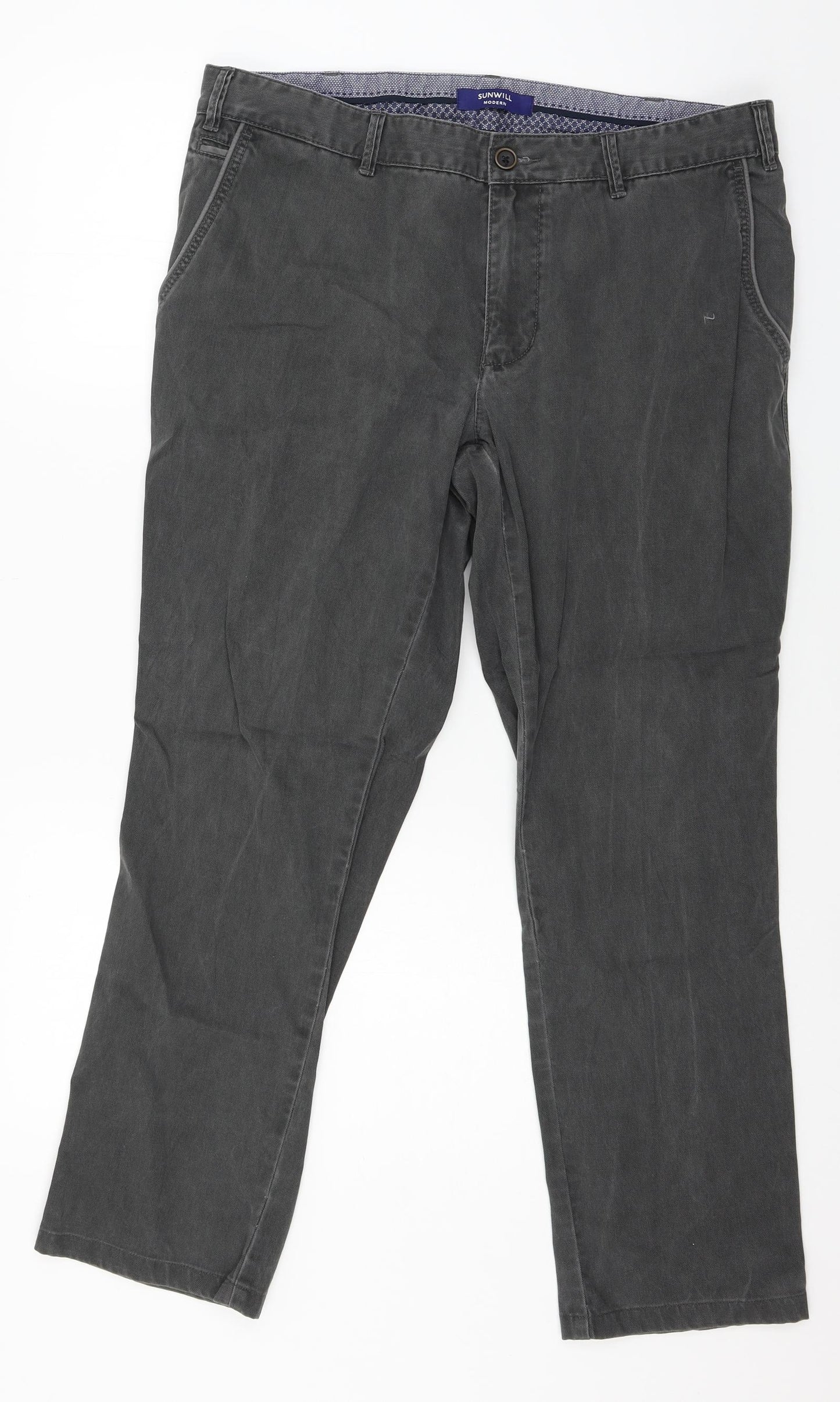 Sunwill Mens Grey   Trousers  Size 16 L27 in