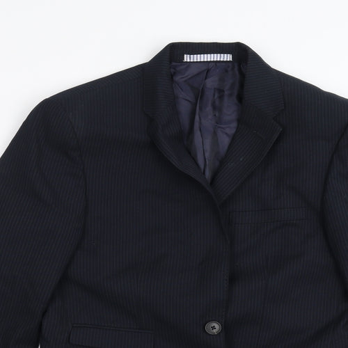 Burton Mens Blue Striped  Jacket Suit Jacket Size 36