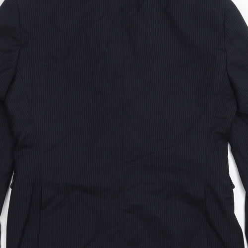 Burton Mens Blue Striped  Jacket Suit Jacket Size 36