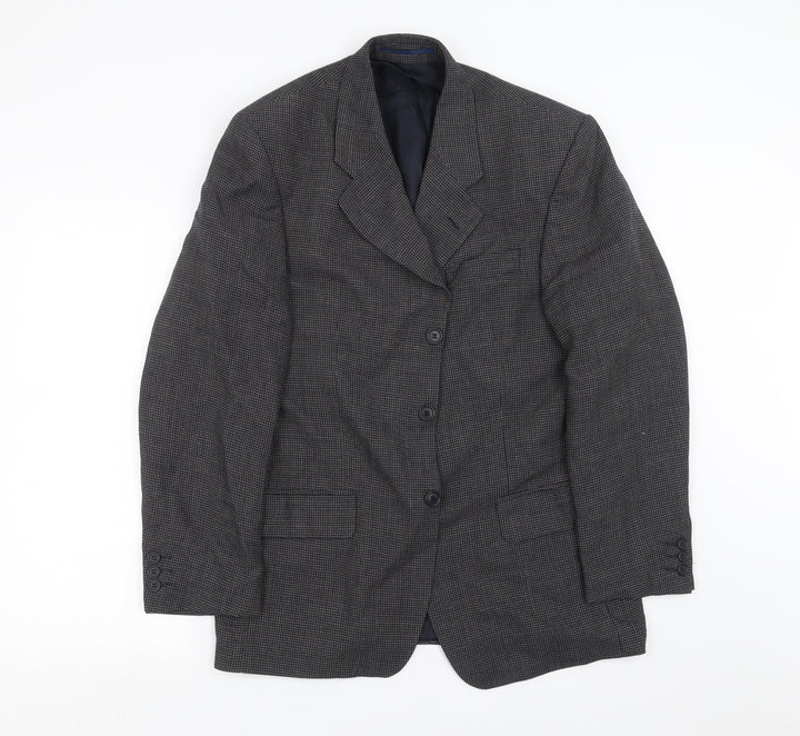 Tom English Mens Blue Geometric Jacket Suit Jacket Size 38