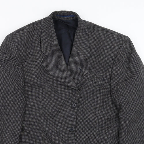Tom English Mens Blue Geometric  Jacket Suit Jacket Size 38