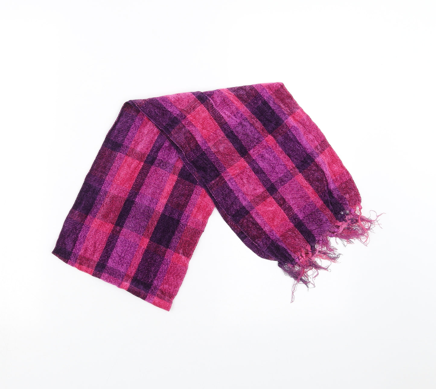Preworn Womens Purple Check   Scarf