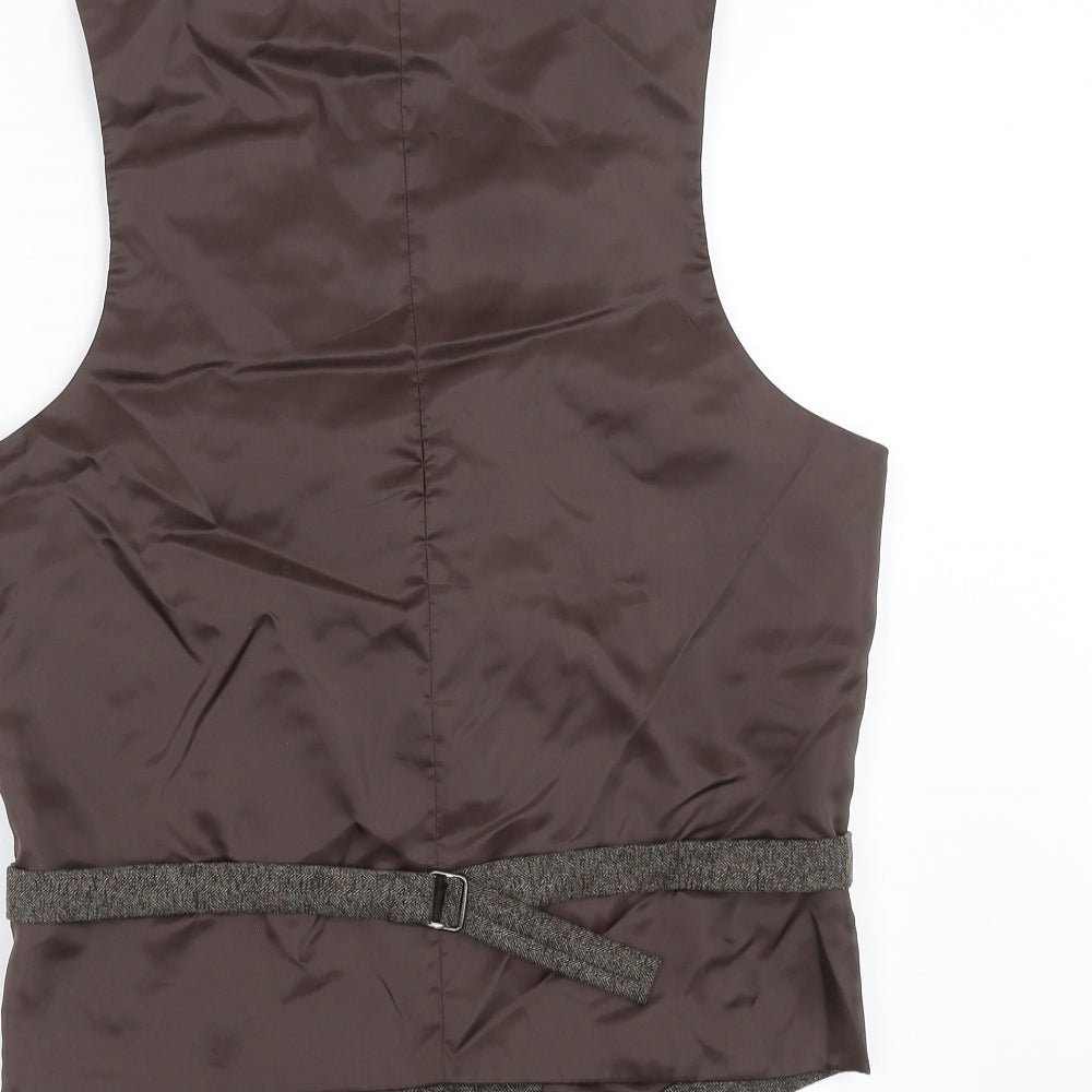 ASOS Mens Brown   Jacket Suit Waistcoat Size 38
