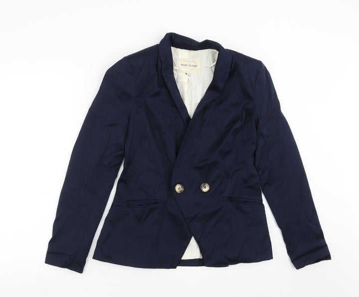 River Island Womens Blue Jacket Suit Jacket Size 10