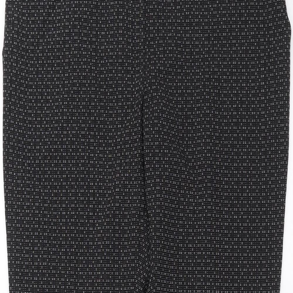 NEXT Womens Black Geometric  Trousers  Size 12 L28 in