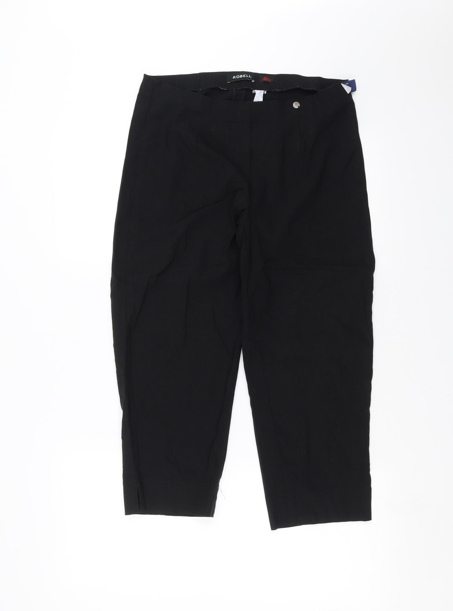 ROBELL Womens Black   Cropped Trousers Size 12 L21 in
