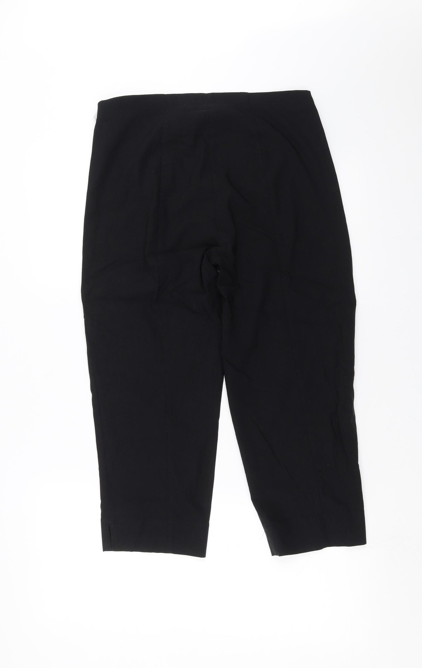 ROBELL Womens Black   Cropped Trousers Size 12 L21 in