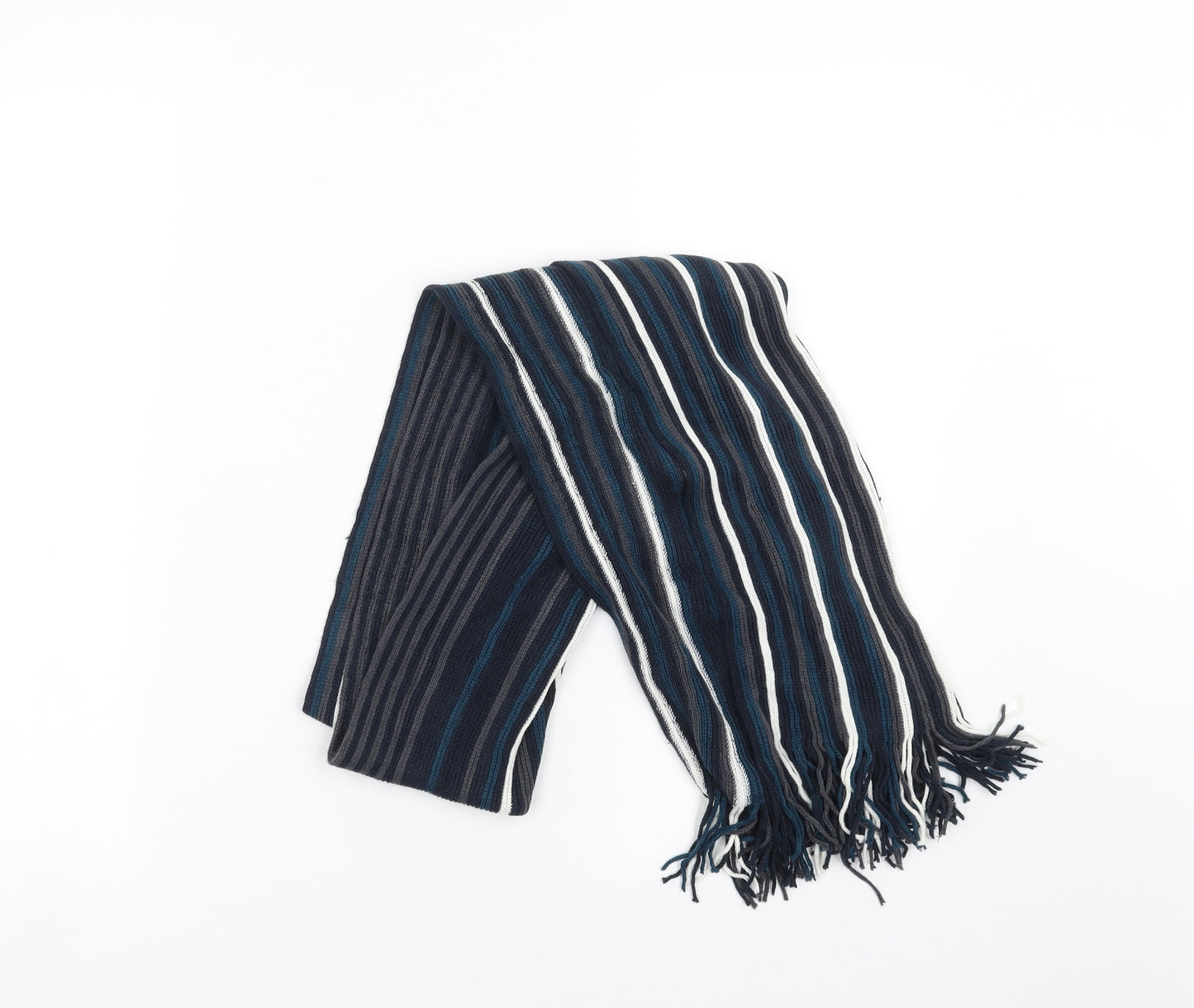 Matalan Mens Blue Striped  Scarf  One Size