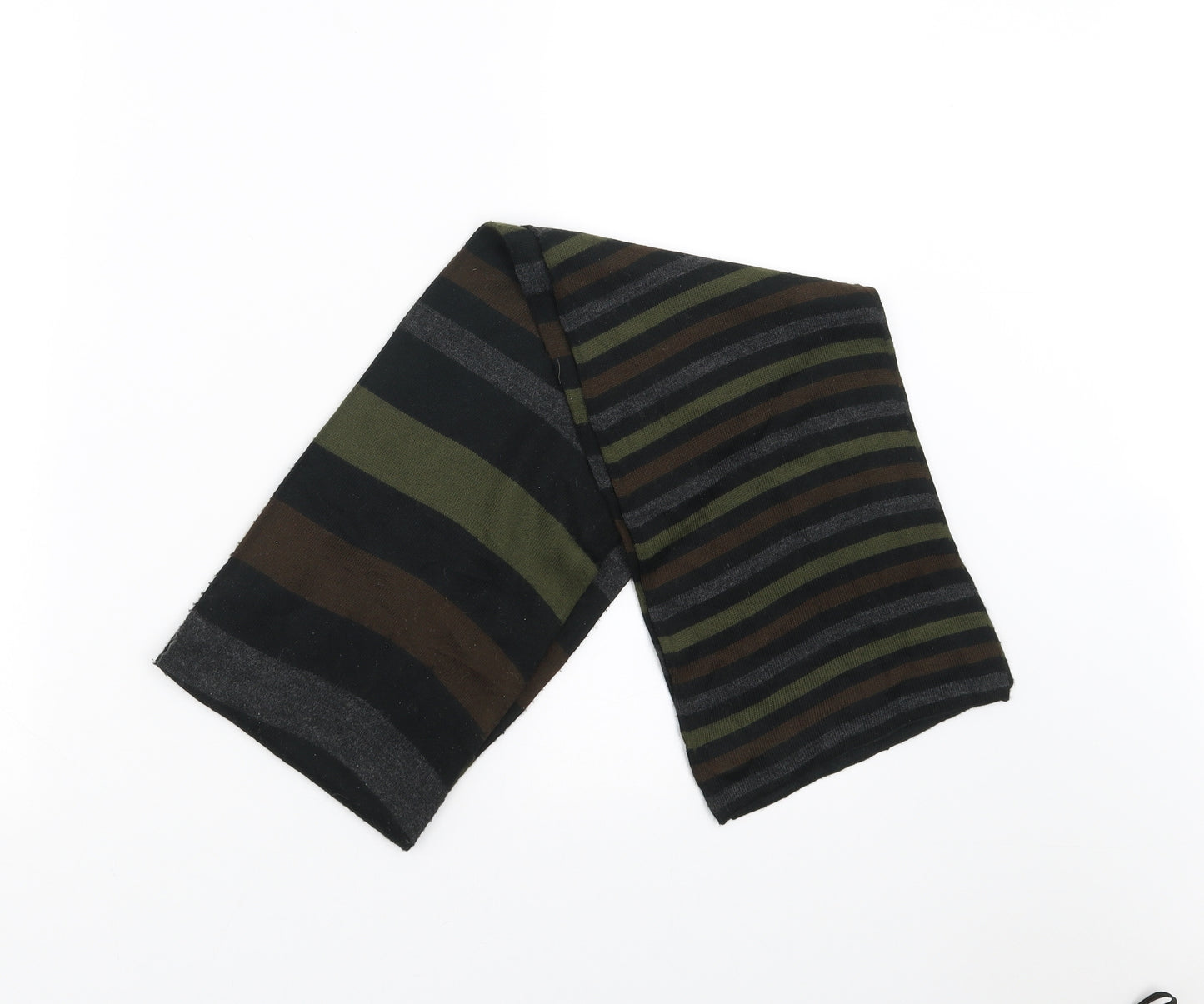 Preworn Unisex Black Striped   Scarf