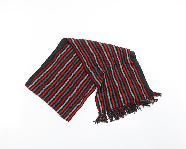 Preworn Mens Grey Striped  Scarf  One Size