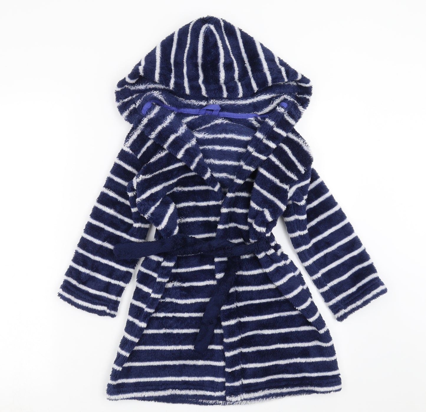 Marks and Spencer Boys Blue Striped Fleece  Robe Size 4-5 Years