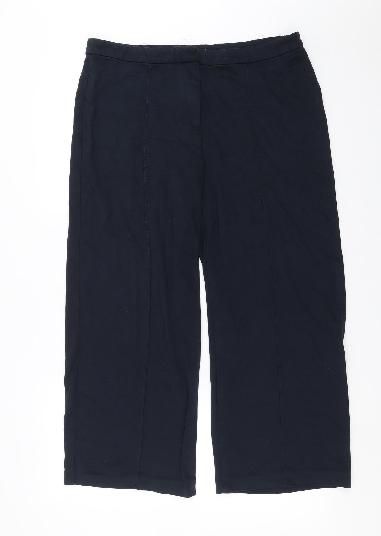 Marks and Spencer Womens Blue   Cropped Trousers Size 16 L26 in