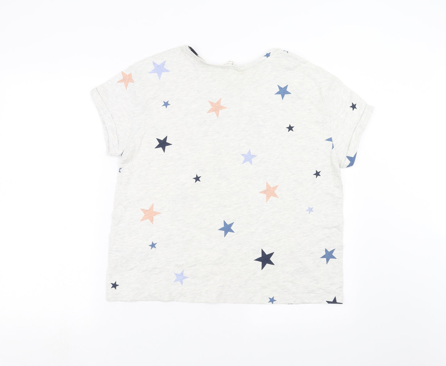 Marks and Spencer Womens Grey Geometric  Top Pyjama Set Size M  - stars