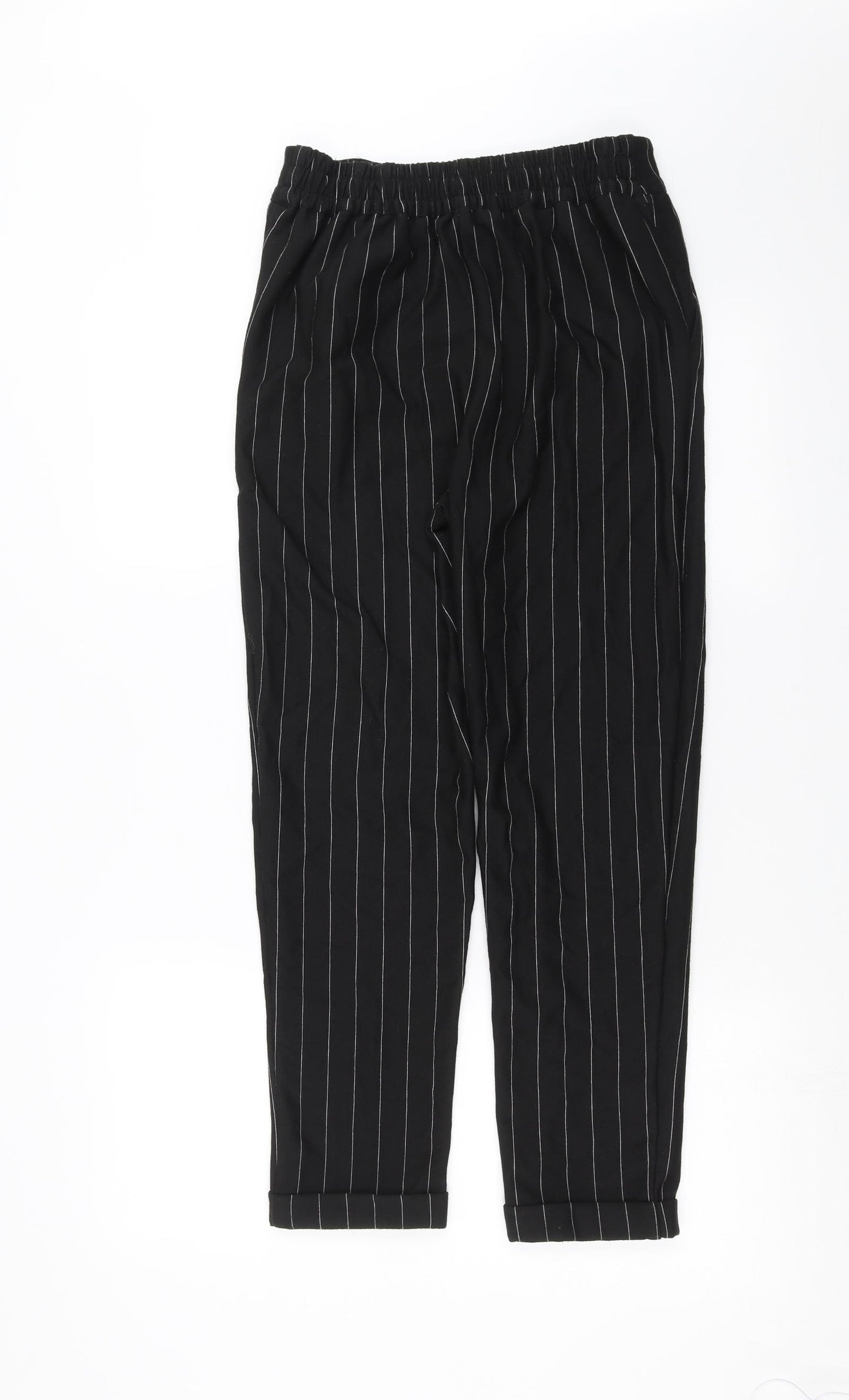 F&F Womens Black Striped  Trousers  Size 8 L27 in