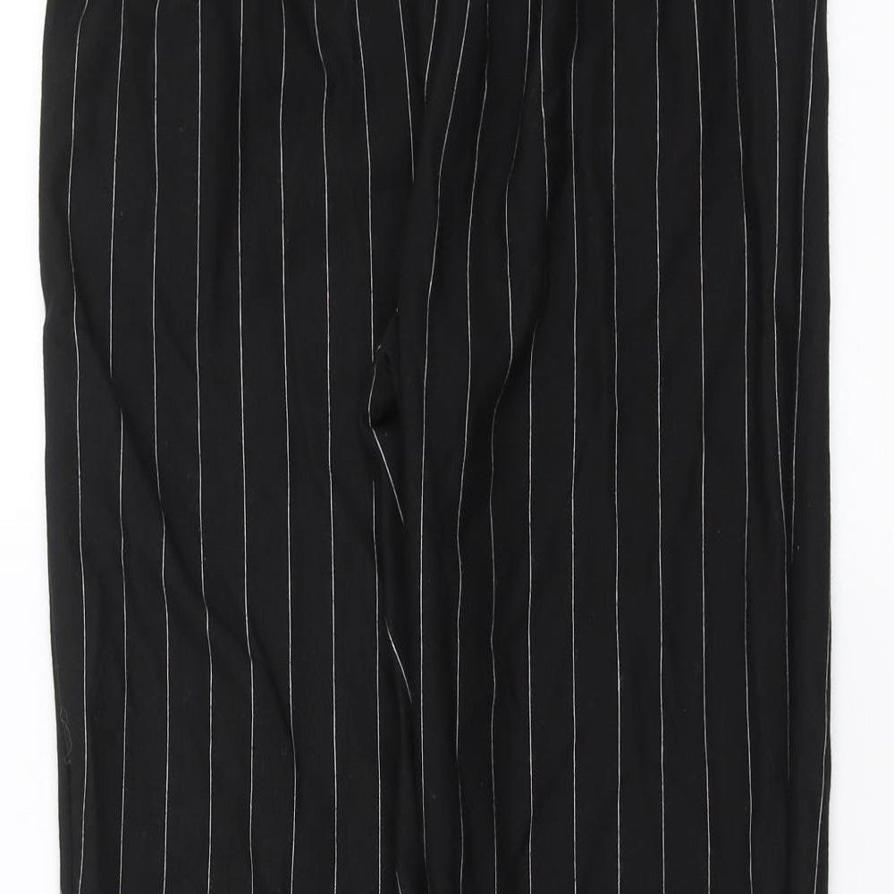 F&F Womens Black Striped  Trousers  Size 8 L27 in