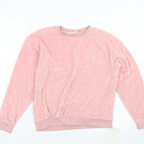 Marks and Spencer Girls Pink   Pullover Sweatshirt Size 12-13 Years  - weekend forever