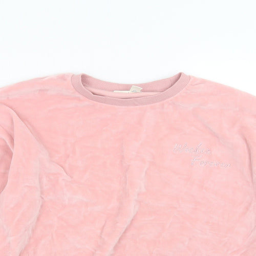 Marks and Spencer Girls Pink   Pullover Sweatshirt Size 12-13 Years  - weekend forever