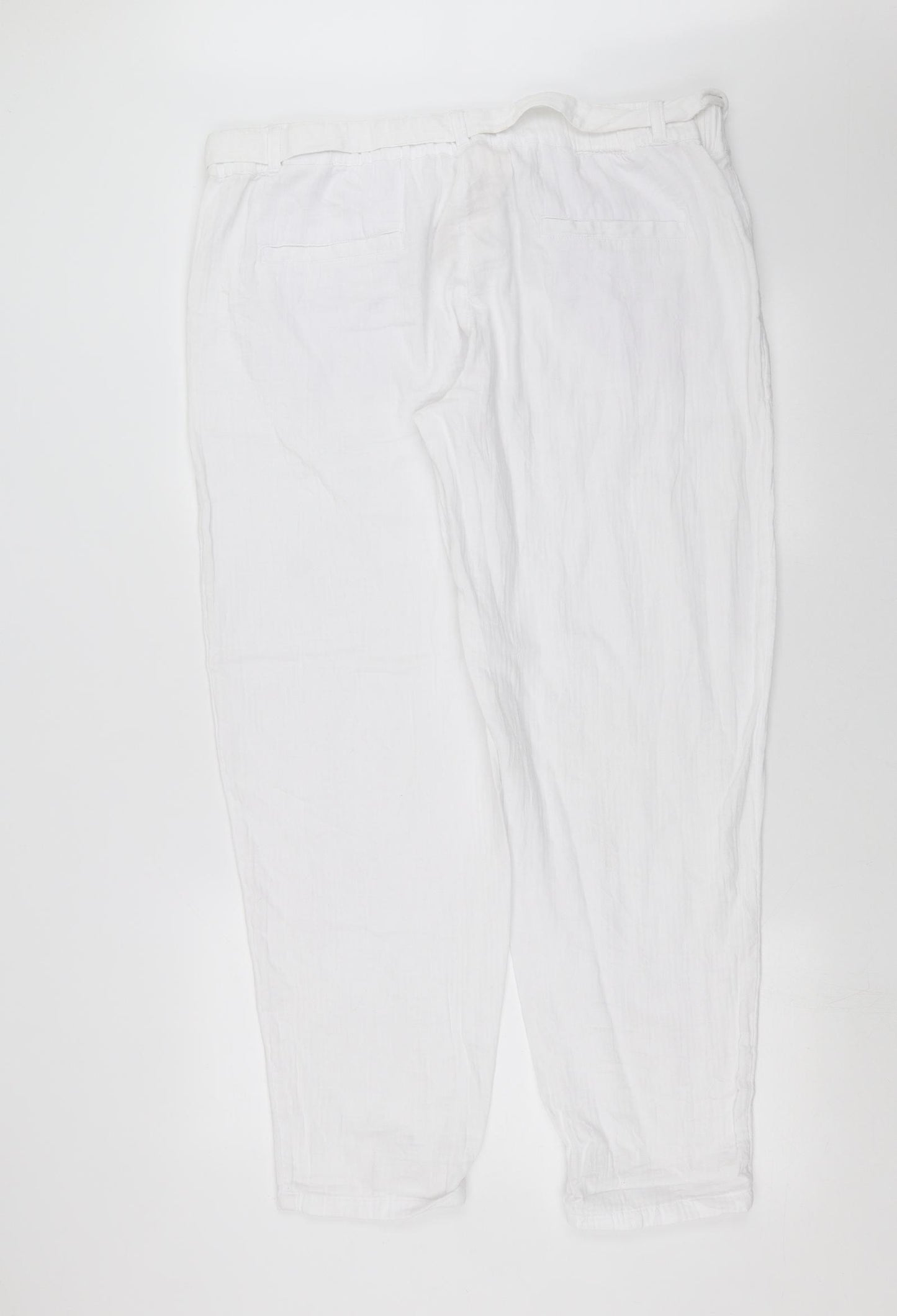 Marks and Spencer Womens White   Trousers  Size 20 L30 in - Ankle grazer