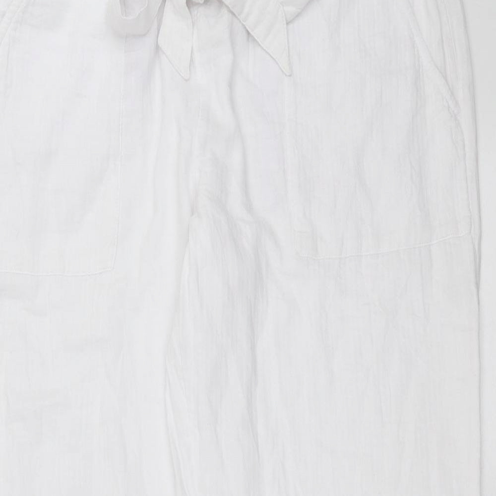 Marks and Spencer Womens White   Trousers  Size 20 L30 in - Ankle grazer
