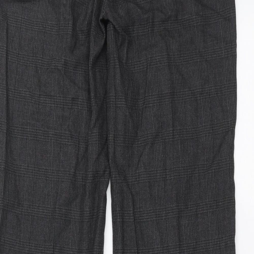 Dorothy Perkins Womens Grey Check  Trousers  Size 12 L33 in
