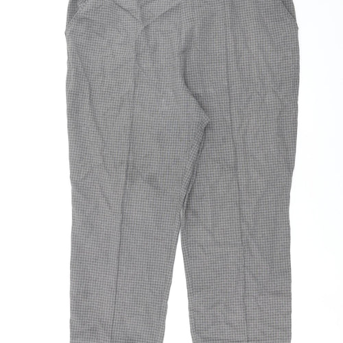 Marks and Spencer Womens Grey Check  Trousers  Size 18 L26 in