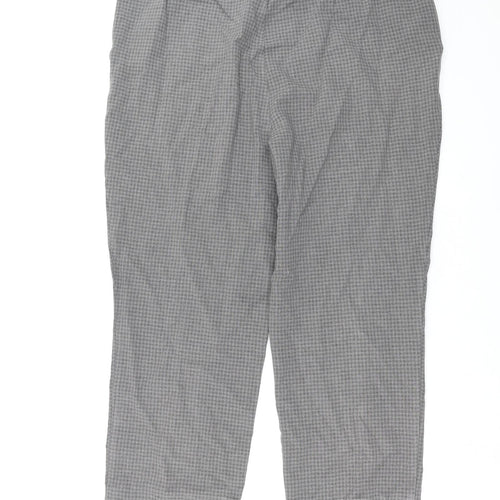 Marks and Spencer Womens Grey Check  Trousers  Size 18 L26 in