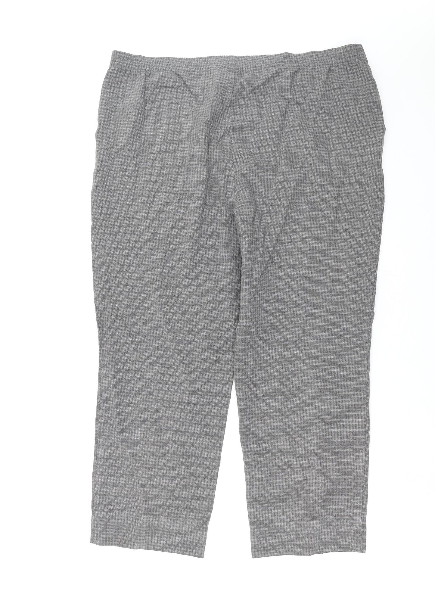 Marks and Spencer Womens Grey Check  Trousers  Size 18 L26 in