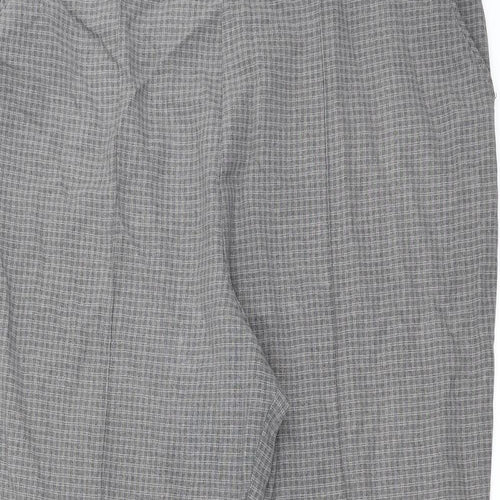 Marks and Spencer Womens Grey Check  Trousers  Size 18 L26 in