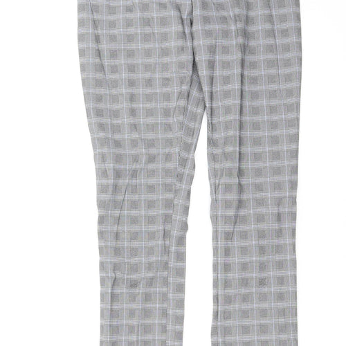 New Look Womens Grey Check  Trousers  Size 10 L28 in