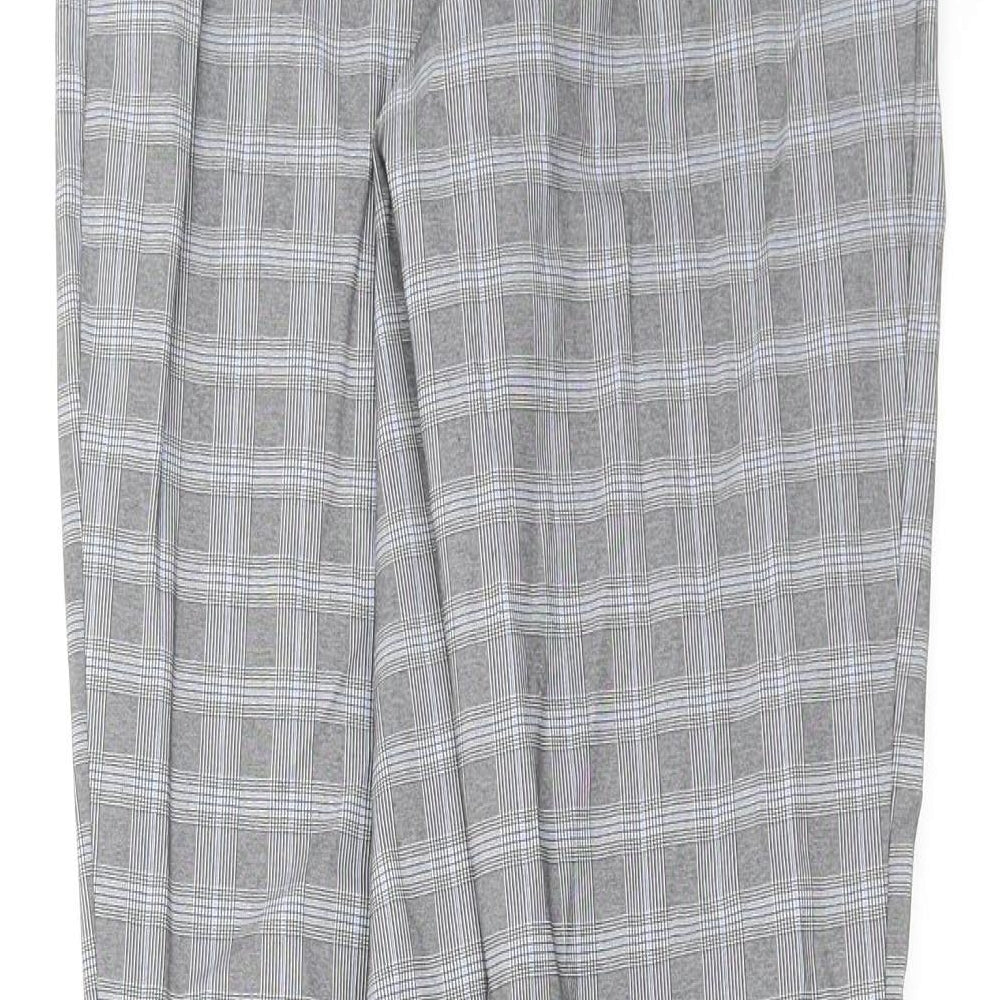New Look Womens Grey Check  Trousers  Size 10 L28 in
