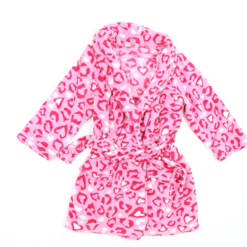 Boutique Girls Pink Geometric Fleece Top Robe Size 2-3 Years