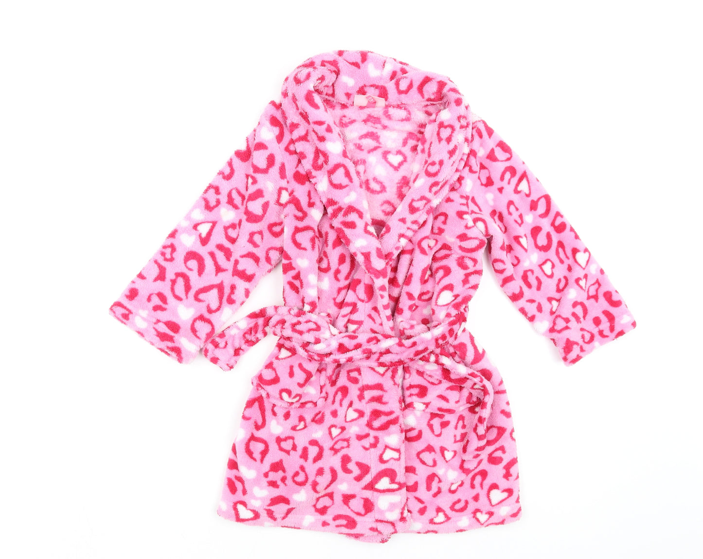 Boutique Girls Pink Geometric Fleece Top Robe Size 2-3 Years