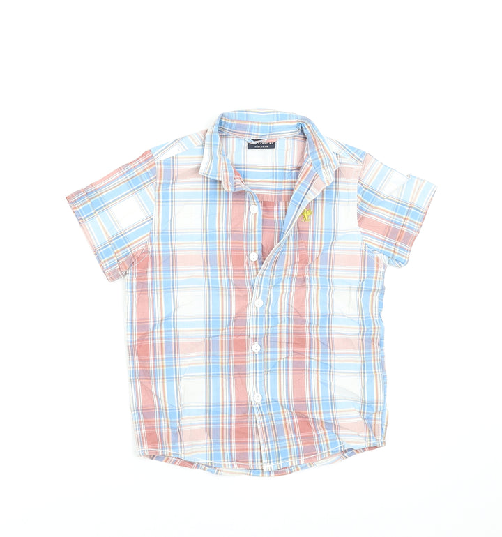 NEXT Boys Blue Plaid  Basic Button-Up Size 5 Years