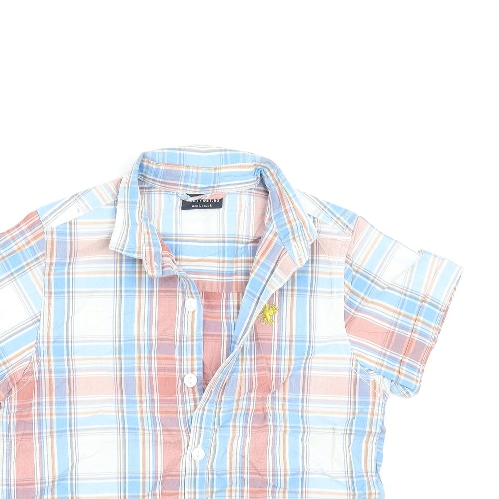 NEXT Boys Blue Plaid  Basic Button-Up Size 5 Years