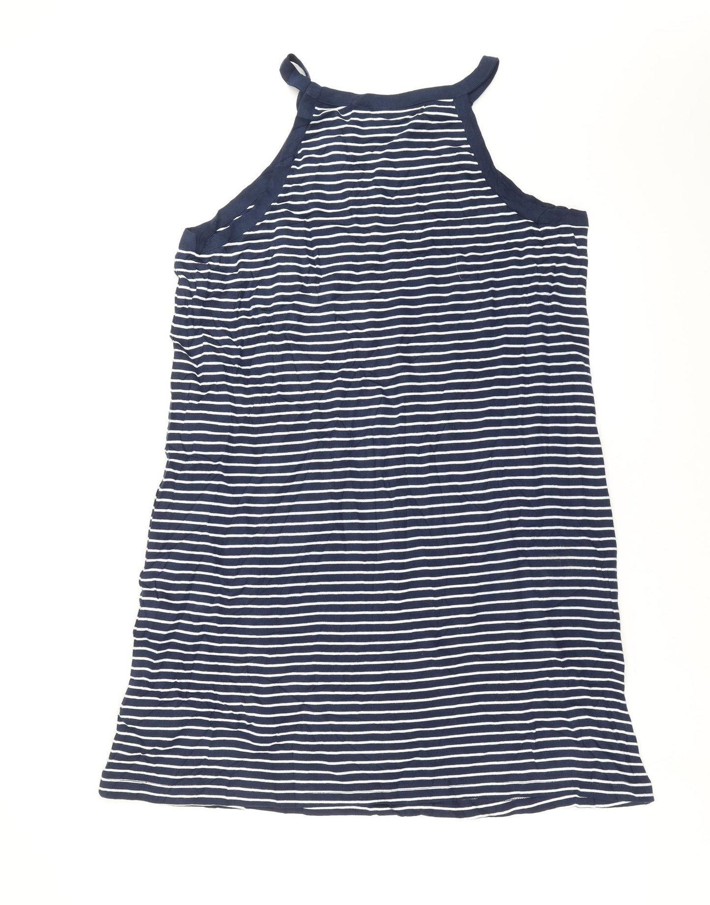 Bpc Womens Blue Striped  T-Shirt Dress  Size L