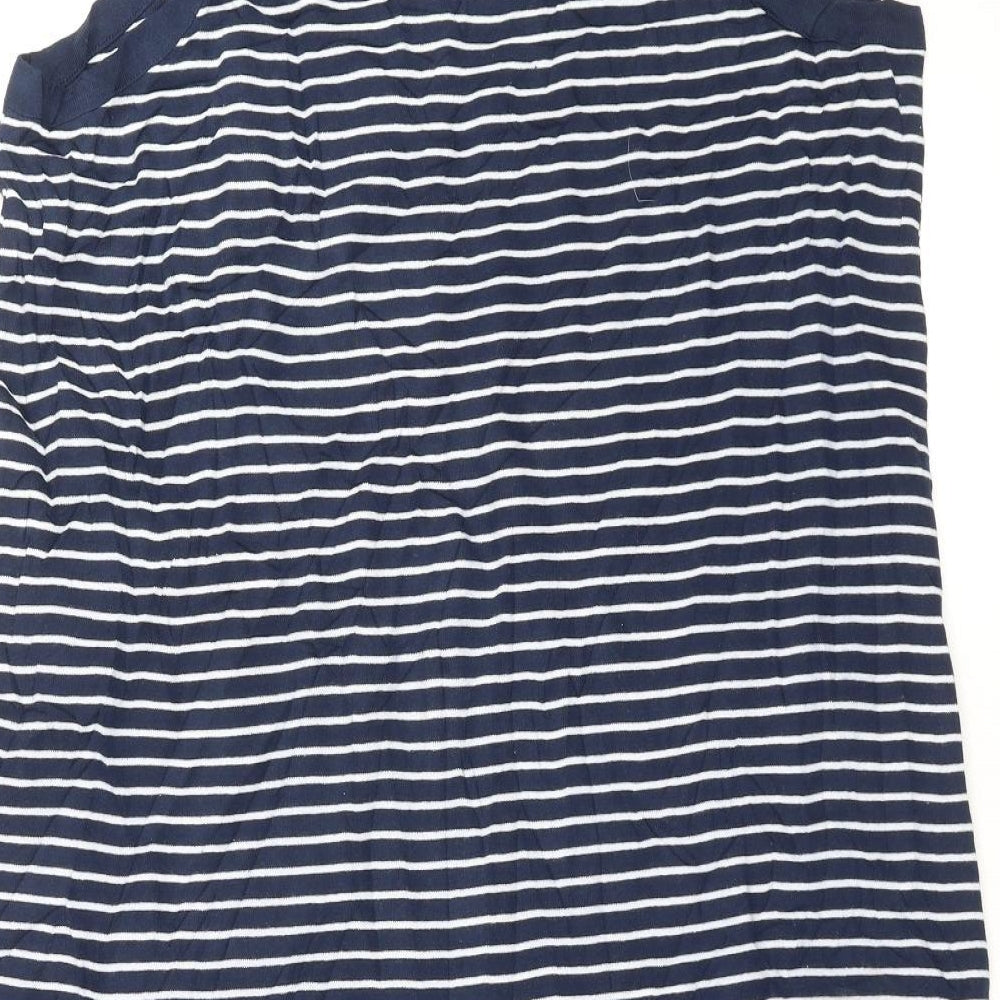Bpc Womens Blue Striped  T-Shirt Dress  Size L