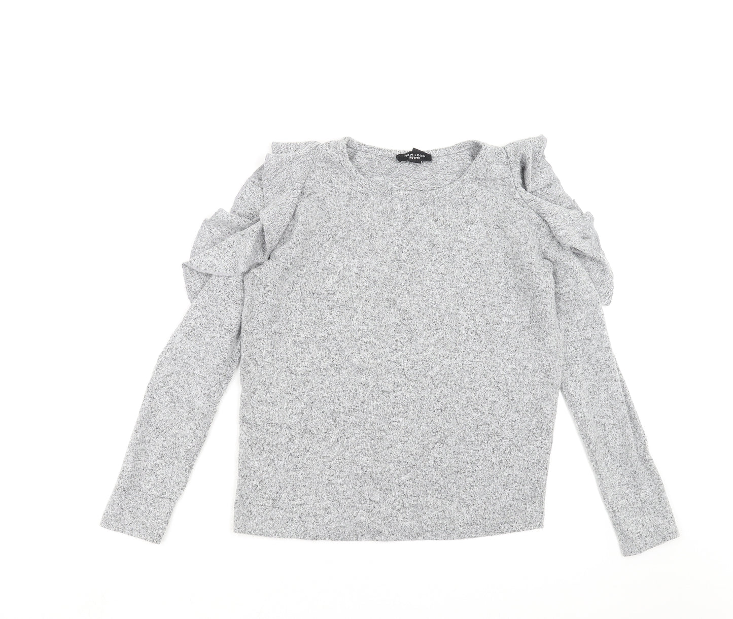 New Look Womens Grey  Knit Pullover Jumper Size 8  - cold Shoulder