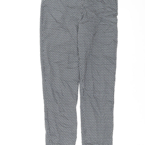 H&M Womens Blue Geometric  Trousers  Size 8 L26 in
