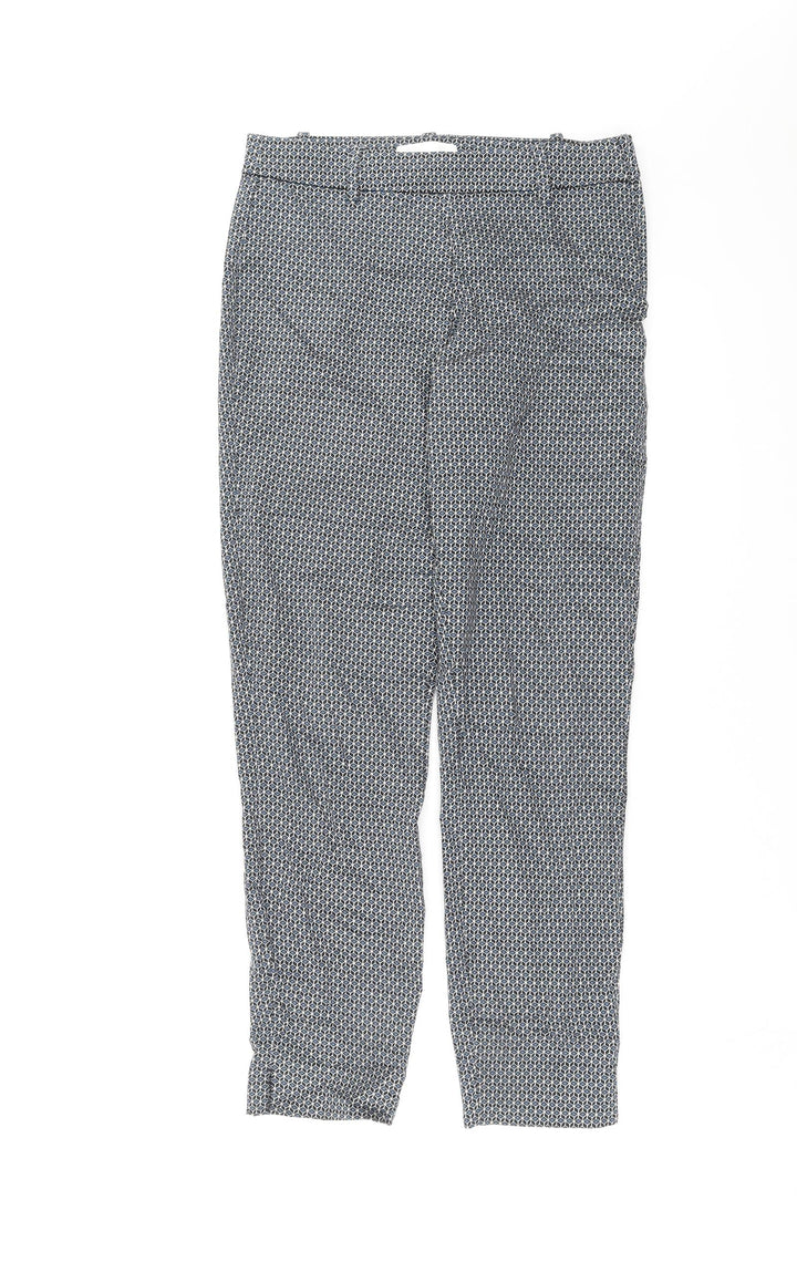 H&M Womens Blue Geometric  Trousers  Size 8 L26 in