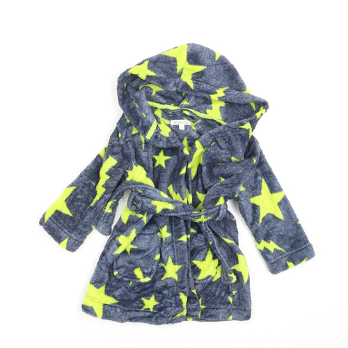 Blue Zoo Baby Blue Solid   Robe Size 12-18 Months  - Star Pattern