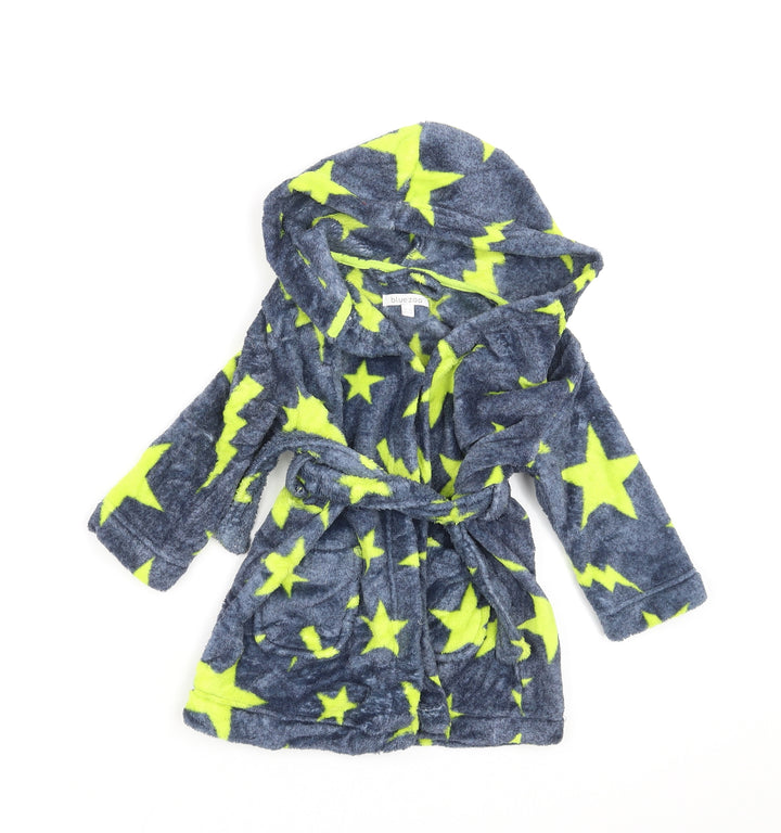 Blue Zoo Baby Blue Solid Robe Size 12-18 Months - Star Pattern