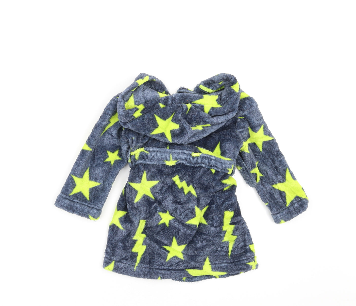 Blue Zoo Baby Blue Solid   Robe Size 12-18 Months  - Star Pattern