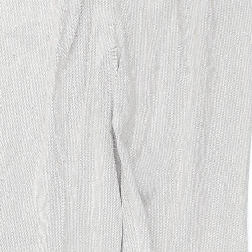 Marks and Spencer Womens Beige Striped  Trousers  Size 18 L27 in - short Leg