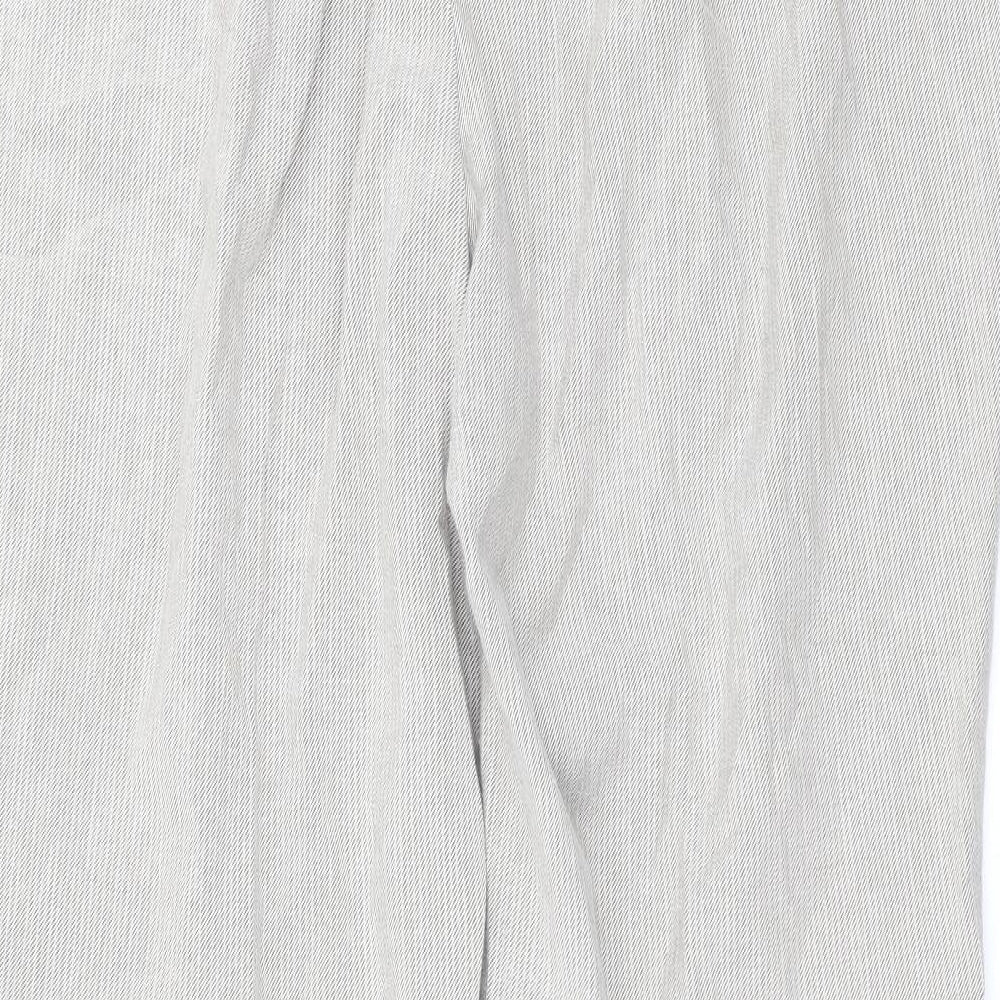Marks and Spencer Womens Beige Striped  Trousers  Size 18 L27 in - short Leg