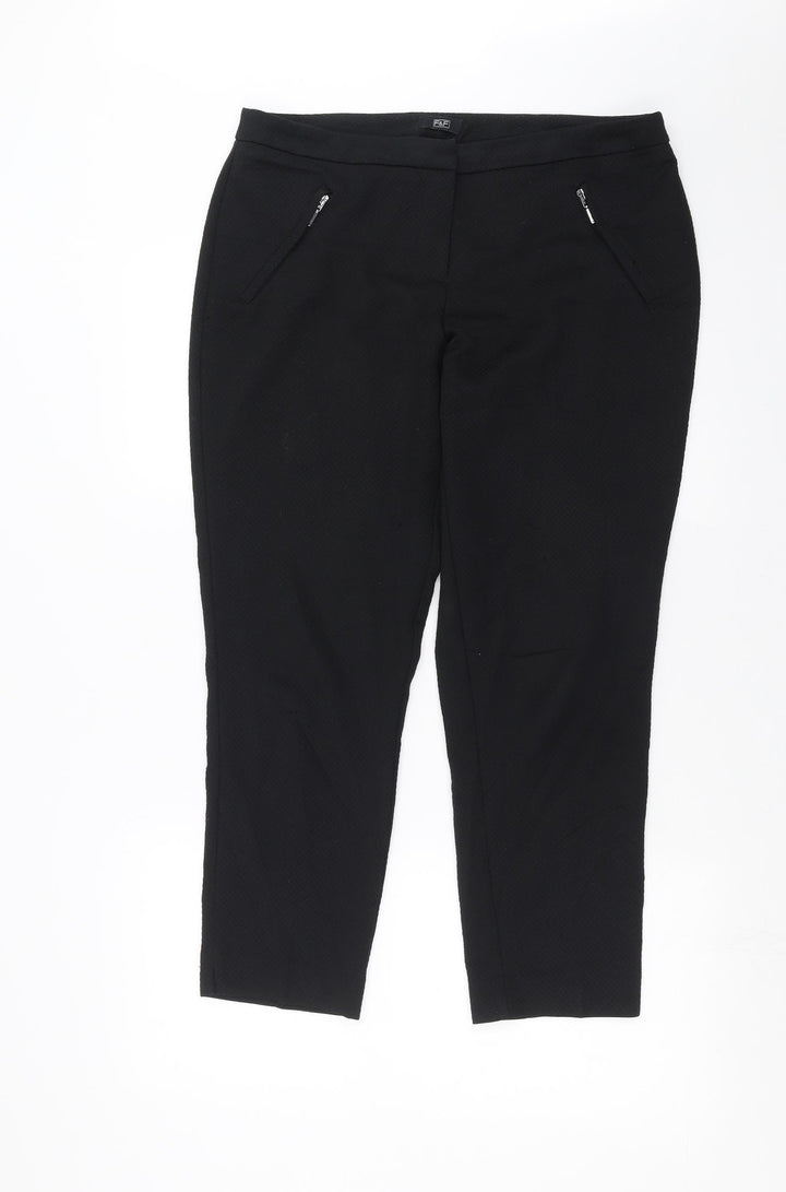 F&F Womens Black Argyle/Diamond Trousers Size 34 in L26 in