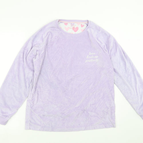 Primark Womens Purple Solid Fleece Top Pyjama Top Size S  - love kindness positivity